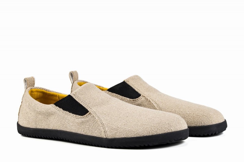 Ahinsa Hemp Barefoot Miesten Slip On Tennarit Beige | NVA6053DM