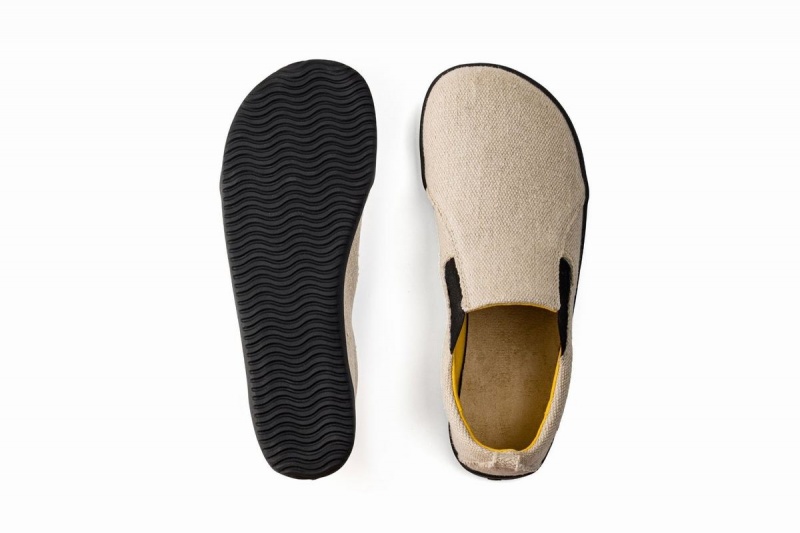 Ahinsa Hemp Barefoot Miesten Slip On Tennarit Beige | NVA6053DM