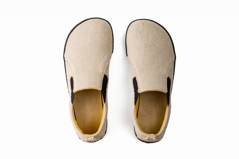 Ahinsa Hemp Barefoot Miesten Slip On Tennarit Beige | NVA6053DM