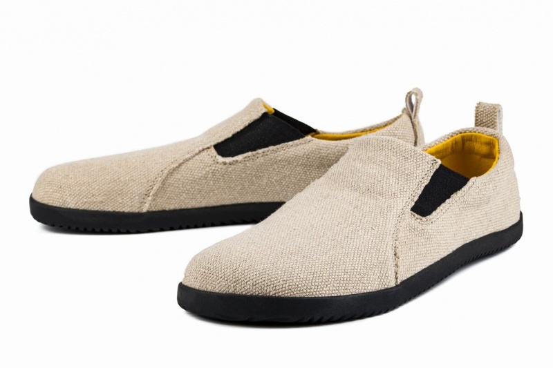 Ahinsa Hemp Barefoot Miesten Slip On Tennarit Beige | NVA6053DM