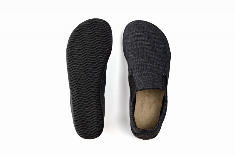 Ahinsa Recycled Barefoot Miesten Slip On Tennarit Tummanharmaat | YJL414FE