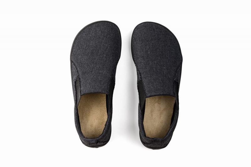 Ahinsa Recycled Barefoot Miesten Slip On Tennarit Tummanharmaat | YJL414FE