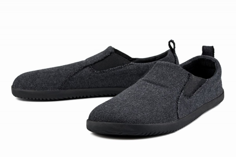 Ahinsa Recycled Barefoot Miesten Slip On Tennarit Tummanharmaat | YJL414FE