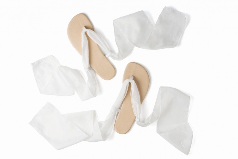 Ahinsa Ribbon Ankle-tie Barefoot Naisten Sandaalit Beige | EJY6391IA